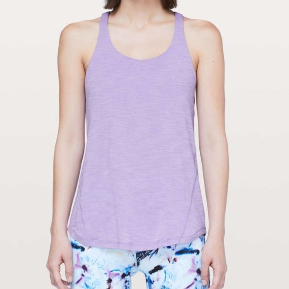 Lululemon Moment To Movement 2-In-1 Tank Heathered Enchanted Iris Size 6